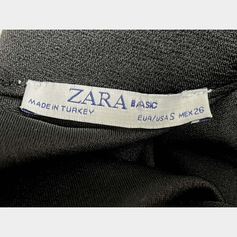Zara Contrast Trim Long Sleeve Shift Dress/S - Picture 5 of 8